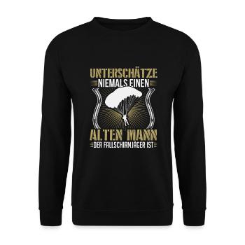 Fallschimspringer Bundeswehr Fallschirmjäger BW - Unisex Pullover - Schwarz - Vorne - Alina (178cm) & Michal (187cm)