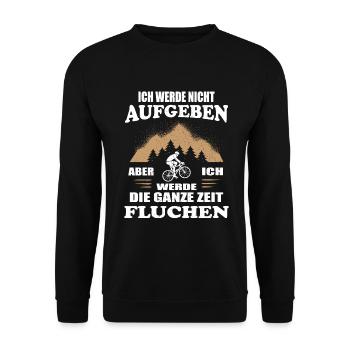 Fahrrad Fluchen Spruch Radfahrer Biker Lustig - Unisex Pullover - Schwarz - Vorne - Alina (178cm) & Michal (187cm)