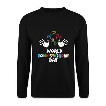 Down syndrome day trisomy chromosome # 21 - Unisex Sweatshirt - black - Front - Alina (178cm) & Michal (187cm)
