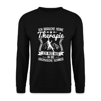 Klettern Kletterer Sächsische Schweiz Bouldern - Unisex Pullover - Schwarz - Vorne - Alina (178cm) & Michal (187cm)