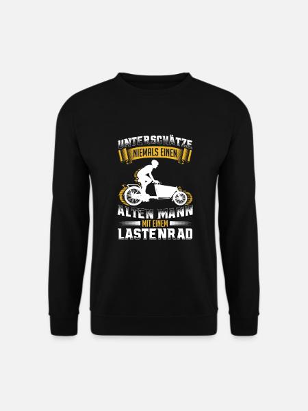 Cargo Bike Lastenrad Hollandrad Alter Mann Spruch - Unisex Pullover - Schwarz