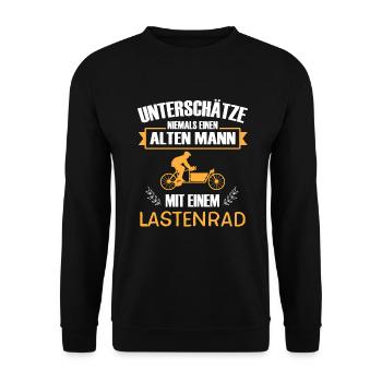 Cargo Hollandrad Lastenrad Biker Herren Bike - Unisex Pullover - Schwarz - Vorne - Alina (178cm) & Michal (187cm)