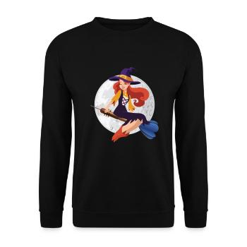 Fléchette Fléchette Flèche Sorcière - Fléchettes Joueur Fléchettes Halloween - Sweat-shirt Unisexe - noir - Devant - Alina (178cm) & Michal (187cm)