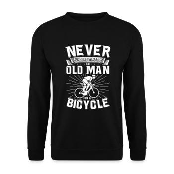 Road bike grandpa motif mountain bike MTB biker cyclist - Unisex Sweatshirt - black - Front - Alina (178cm) & Michal (187cm)