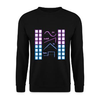 Synthesizer Nerd Analog Audio Wellenform - Unisex Pullover - Schwarz - Vorne - Alina (178cm) & Michal (187cm)