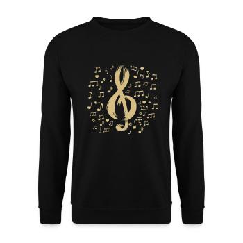 Clef Music Notes Treble Clef Clef - Unisex Sweatshirt - black - Front - Alina (178cm) & Michal (187cm)