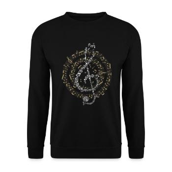 Clef music notes motif musician gift - Unisex Sweatshirt - black - Front - Alina (178cm) & Michal (187cm)