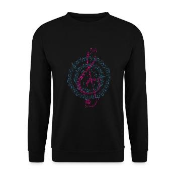 Clef music notes musician music love - Unisex Sweatshirt - black - Front - Alina (178cm) & Michal (187cm)