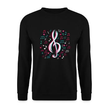 Clef musical notes music treble clef - Unisex Sweatshirt - black - Front - Alina (178cm) & Michal (187cm)