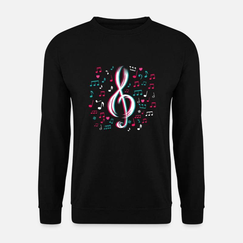 Notenschlüssel Musiknoten Musik Violinschlüssel - Unisex Pullover - Schwarz