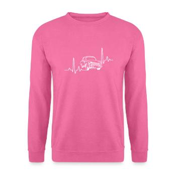 DDR Trabi Herzschlag Geschenkidee - Unisex Pullover - Pink - Vorne