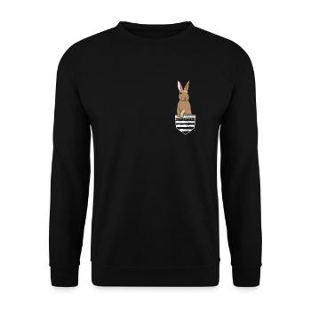 Rabbit breast pocket bunny rabbit pocket costume - Unisex Sweatshirt - black - Front - Alina (178cm) & Michal (187cm)