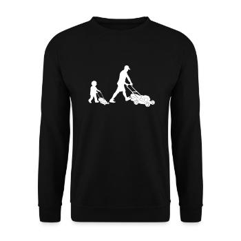 Lawnmower Mowing the Lawn Mowing Father Son Gift - Unisex Sweatshirt - black - Front - Alina (178cm) & Michal (187cm)