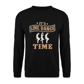 Country Western Musik Tanzen Linedance Time Motiv - Unisex Pullover - Schwarz - Vorne - Alina (178cm) & Michal (187cm)