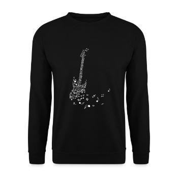 Guitare volant partitions musique joueur de guitare cadeau - Sweat-shirt Unisexe - noir - Devant - Alina (178cm) & Michal (187cm)
