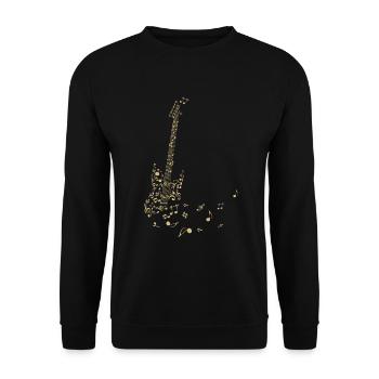 Guitare volant partitions musique joueur de guitare cadeau - Sweat-shirt Unisexe - noir - Devant - Alina (178cm) & Michal (187cm)