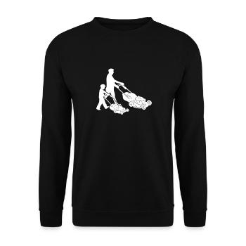 Tondeuse à gazon tondre la pelouse père enfants idée cadeau - Sweat-shirt Unisexe - noir - Devant - Alina (178cm) & Michal (187cm)