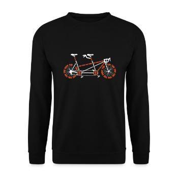 Tandem bike cyclist couple anatomy gift - Unisex Sweatshirt - black - Front - Alina (178cm) & Michal (187cm)