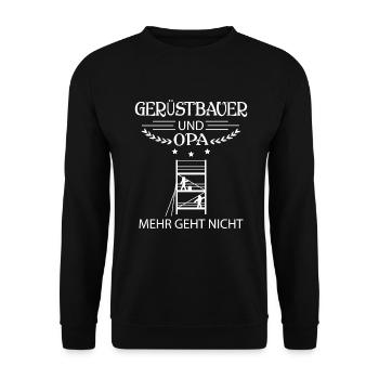 Gerüstbau Baustelle Großvater Gerüstbauer & Opa - Unisex Pullover - Schwarz - Vorne - Alina (178cm) & Michal (187cm)