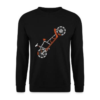 Lastenrad Cargo Bike Anatomie Hollandrad Geschenk - Unisex Pullover - Schwarz - Vorne - Alina (178cm) & Michal (187cm)