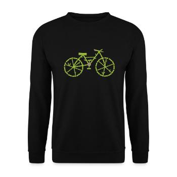 Bambus Fahrrad Bamboo MTB Radfahrer Geschenk - Unisex Pullover - Schwarz - Vorne - Alina (178cm) & Michal (187cm)