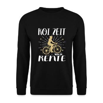 E-Bike Rente Koi Zeit Ebike Rentner Schwäbisch - Unisex Pullover - Schwarz - Vorne - Alina (178cm) & Michal (187cm)