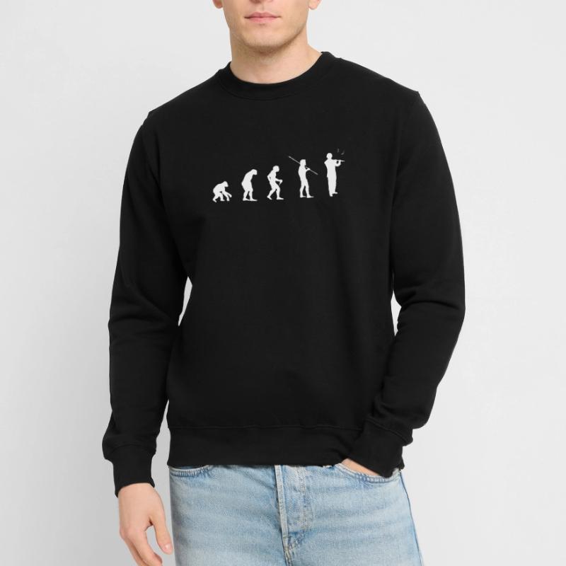 Flute flute player flute player evolution flute Unisex Sweatshirt