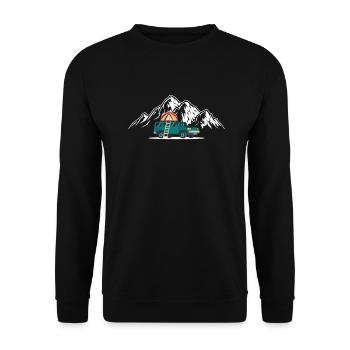 Camping car car roof tent minicamper with roof tent - Unisex Sweatshirt - black - Front - Alina (178cm) & Michal (187cm)