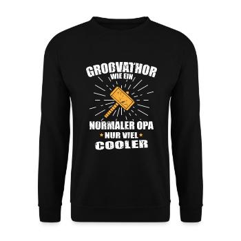 Cooler Großvater Opa - Groß-Vathor Vatertag Motiv - Unisex Pullover - Schwarz - Vorne - Alina (178cm) & Michal (187cm)