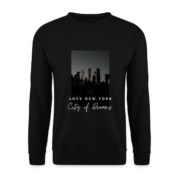 Love New York- Ville des rêves pour les fans américains - Sweat-shirt Unisexe - noir - Devant - Alina (178cm) & Michal (187cm)