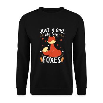 Girl loves foxes - fox women gift idea - Unisex Sweatshirt - black - Front - Alina (178cm) & Michal (187cm)