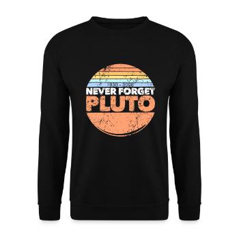 never forget pluto - Unisex Sweatshirt - black - Front - Alina (178cm) & Michal (187cm)