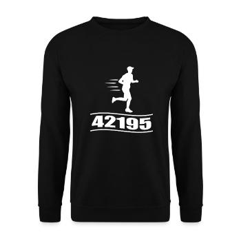 Marathonläufer Marathonlauf 42km Marathon Design - Unisex Pullover - Schwarz - Vorne - Alina (178cm) & Michal (187cm)