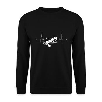 Crossbow heartbeat archery Middle Ages - Unisex Sweatshirt - black - Front - Alina (178cm) & Michal (187cm)