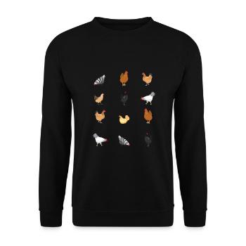 Chickens Chicken Lovers Farm Chicken Coop - Unisex Sweatshirt - black - Front - Alina (178cm) & Michal (187cm)