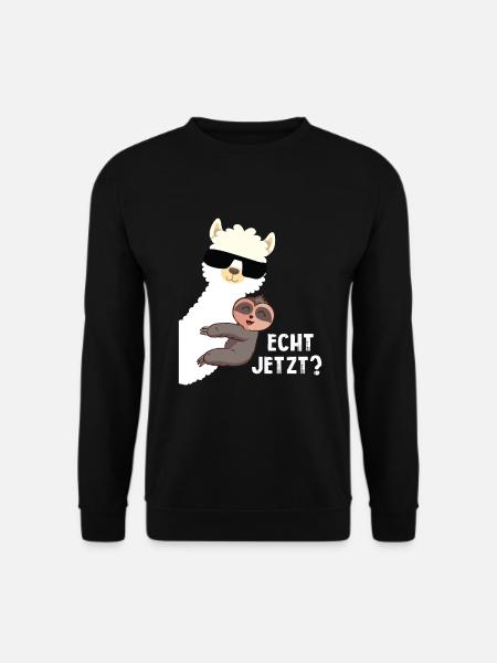 Alpaka Echt Jetzt Motiv - Alpaka Lama Farmer - Unisex Pullover - Schwarz