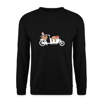 Lastenfahrrad Faultier Hollandrad Cargo Bike - Unisex Pullover - Schwarz - Vorne - Alina (178cm) & Michal (187cm)