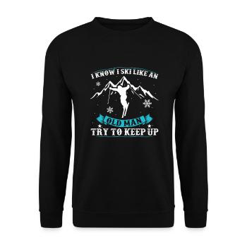 Skier Skier Skier Vacances de ski Vieux Continuer - Sweat-shirt Unisexe - noir - Devant - Alina (178cm) & Michal (187cm)