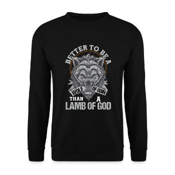 Wikinger Wölfe Odin Walhalla Wolf Skandinavien - Unisex Pullover - Schwarz - Vorne - Alina (178cm) & Michal (187cm)