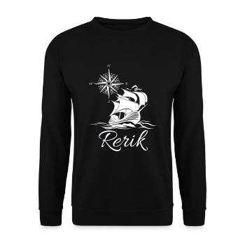 Rerik Baltic Sea resort sailing ship Compass Rose Baltic Sea. - Unisex Sweatshirt - black - Front - Alina (178cm) & Michal (187cm)