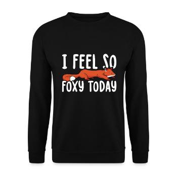 Paresseux renard I Feel Foxy Today pour renards - Sweat-shirt Unisexe - noir - Devant - Alina (178cm) & Michal (187cm)