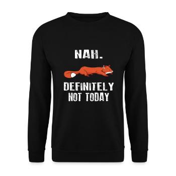 Lazy fox for fox lovers - Unisex Sweatshirt - black - Front - Alina (178cm) & Michal (187cm)