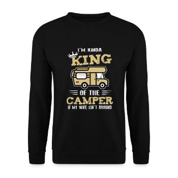 Womo Camper King When Wife Not Da Rv - Unisex Sweatshirt - black - Front - Alina (178cm) & Michal (187cm)