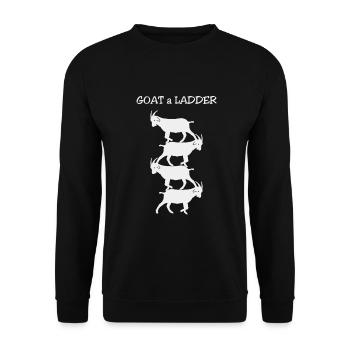 Ziege Ziegen Ziegenleiter - Lustig Ziegenzüchter - Unisex Pullover - Schwarz - Vorne - Alina (178cm) & Michal (187cm)