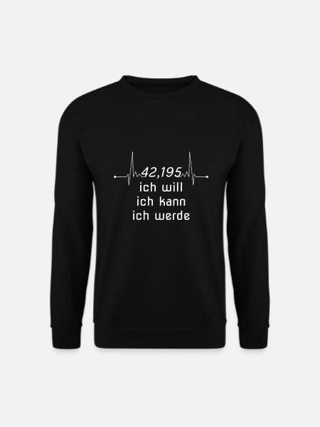 Marathon Herzschlag - ich will ich kann ich werde - Unisex Pullover - Schwarz