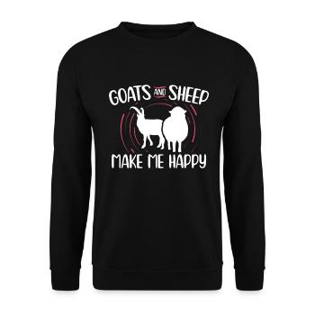 Goats and sheep make me happy - Farmer - Unisex Sweatshirt - black - Front - Alina (178cm) & Michal (187cm)
