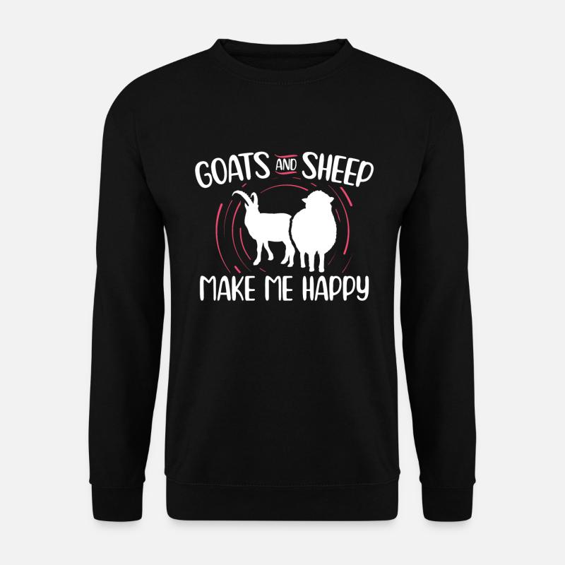 Ziegen und Schafe machen mich glücklich - Landwirt - Unisex Pullover - Schwarz