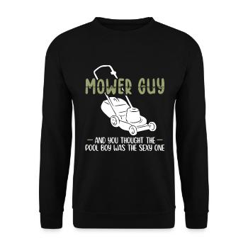 Jardinier est plus sexiste que la piscine jeune tondeuse - Sweat-shirt Unisexe - noir - Devant - Alina (178cm) & Michal (187cm)