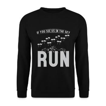 Parachutistes If You See Us In The Sky Run - Sweat-shirt Unisexe - noir - Devant - Alina (178cm) & Michal (187cm)