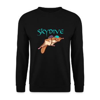 Wingsuit Skydive Squirrel Skydiver - Unisex Sweatshirt - black - Front - Alina (178cm) & Michal (187cm)